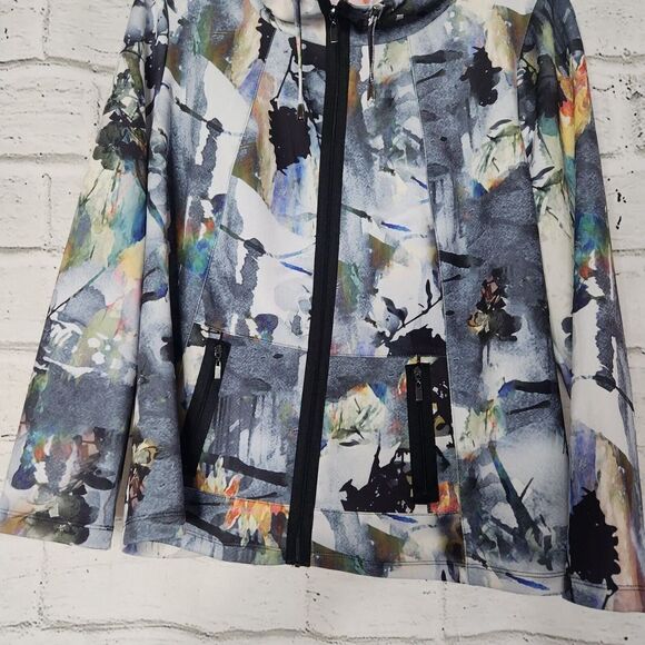 Piccadilly Women's Multicolor Zip-Up Long-Sleeved Bomber Jacket XL Watercolor - Picture 5 of 11